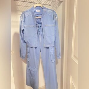 INC International Concepts Light Blue Jumpsuit